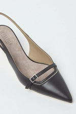 Load image into Gallery viewer, Leather sling-backs with Punto Luce detailing
