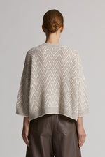 Carregar imagem no visualizador da galeria, Natural White-Sepia knitted sweater
