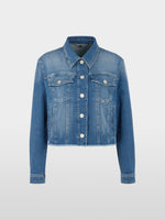 Carregar imagem no visualizador da galeria, Short denim jacket in stretch cotton
