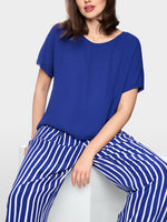 Carregar imagem no visualizador da galeria, iolite Loose-fitting flowing material blouse
