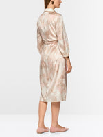 Carregar imagem no visualizador da galeria, peach bege blouse dress with floral print
