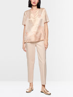 Carregar imagem no visualizador da galeria, warm taupe pure silk blouse shirt

