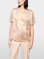 Carregar imagem no visualizador da galeria, warm taupe pure silk blouse shirt
