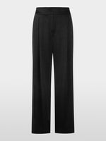 Carregar imagem no visualizador da galeria, black wide-fit trousers with pleats
