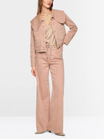 Carregar imagem no visualizador da galeria, warm taupe wide jeans with rhinestone cord
