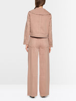 Carregar imagem no visualizador da galeria, warm taupe wide jeans with rhinestone cord
