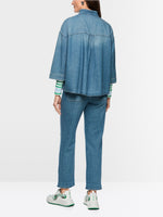 Carregar imagem no visualizador da galeria, denim Sporty denim blouse with stand-up collar
