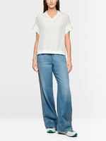 Carregar imagem no visualizador da galeria, off-white Blouse shirt in material mix
