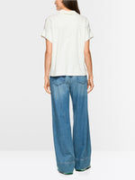 Carregar imagem no visualizador da galeria, off-white Blouse shirt in material mix
