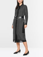 Load image into Gallery viewer, black &amp; white midi dress
