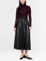 Carregar imagem no visualizador da galeria, black leather midi skirt
