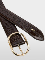 Load image into Gallery viewer, seal brown Nubuck leather belt
