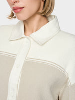 Load image into Gallery viewer, smoke Cardigan with denim details
