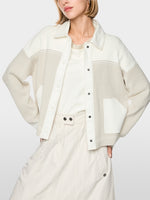 Load image into Gallery viewer, smoke Cardigan with denim details
