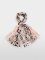 Load image into Gallery viewer, smoke Printed cotton-silk scarf
