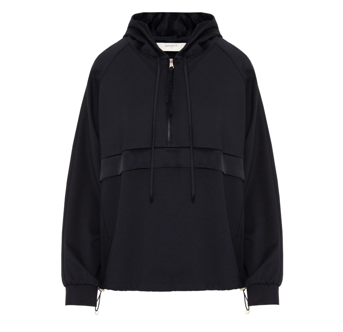 dark blue Milano stitch sweatshirt with satin details