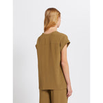 Load image into Gallery viewer, olive crepe blouse
