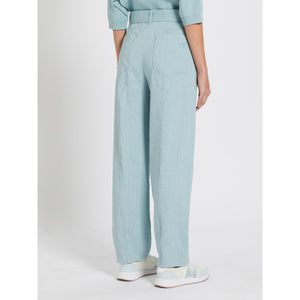 sky blue carrot-fit trousers