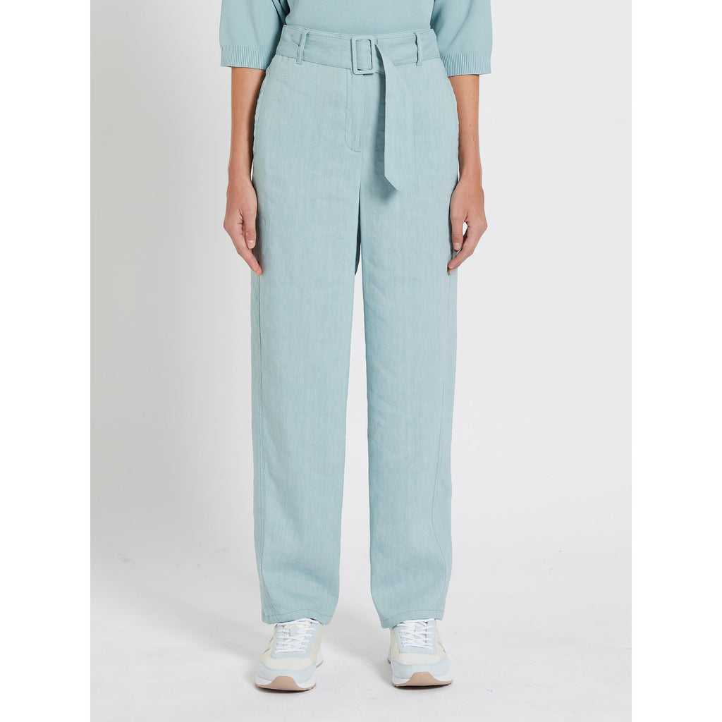 sky blue carrot-fit trousers