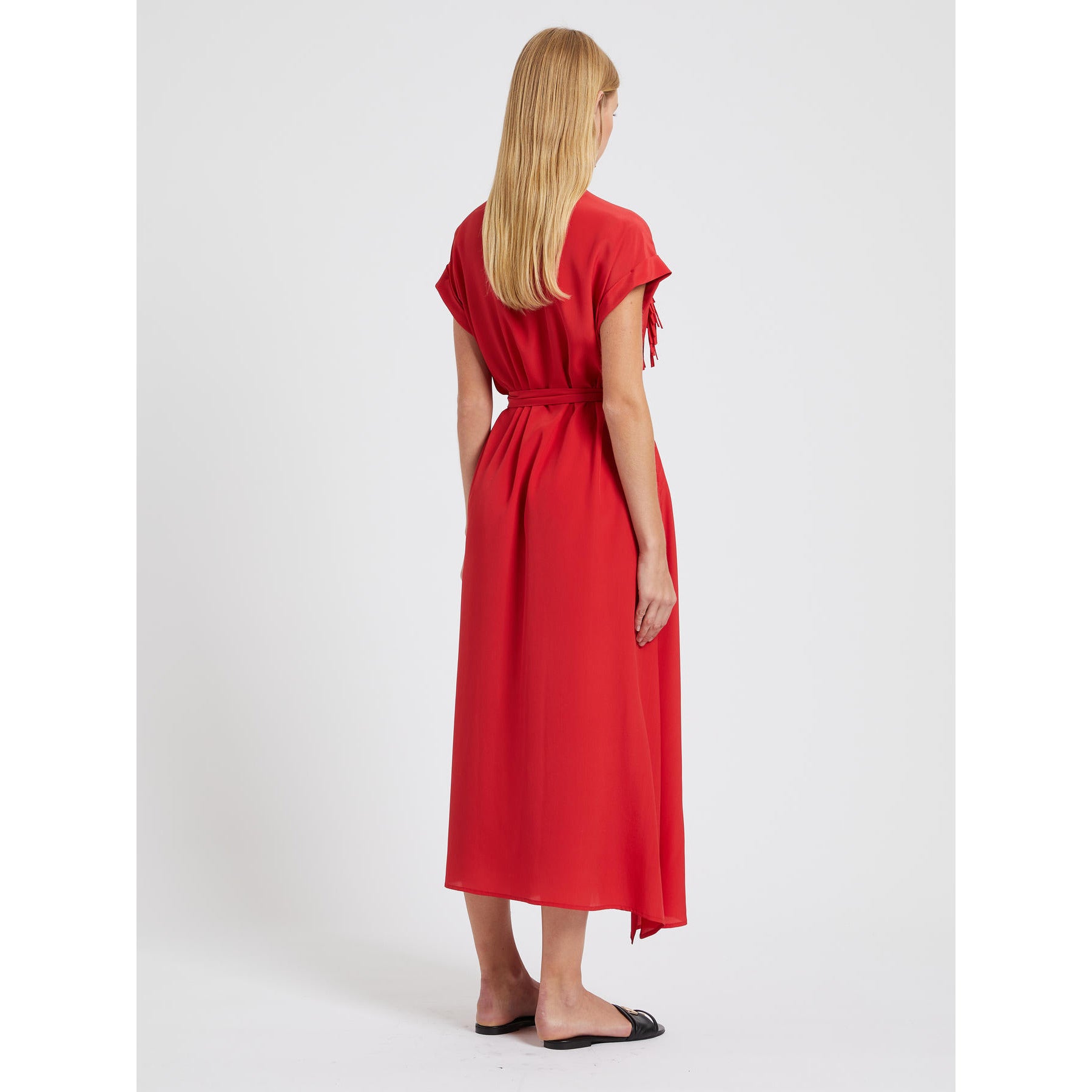 red relaxed-fit dress