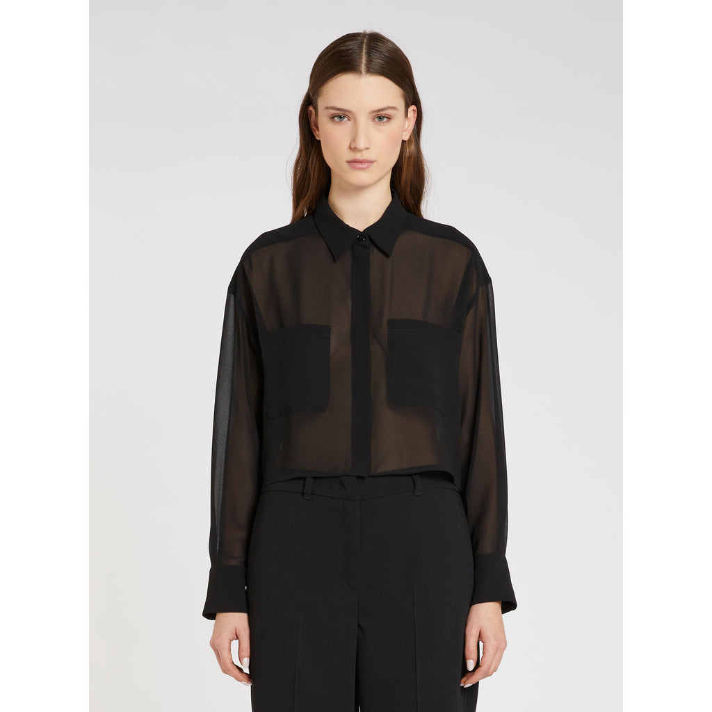 black gorgette shirt