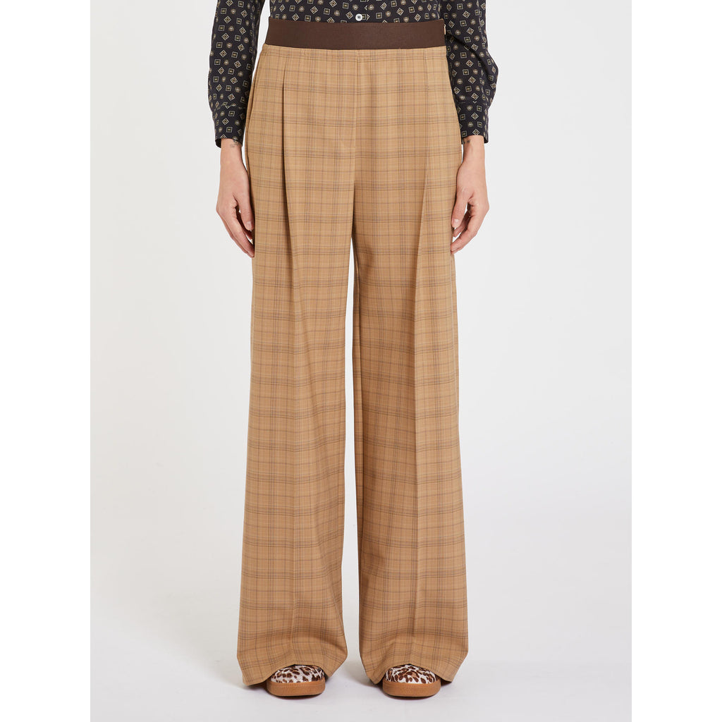 mud wool-blend canvas trousers