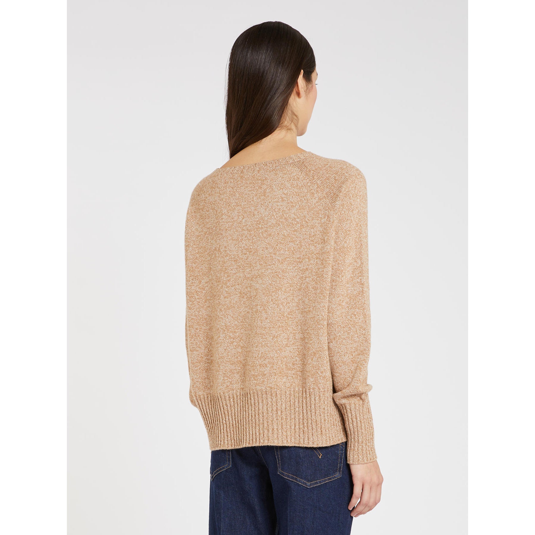 camel mouline oversized sweater