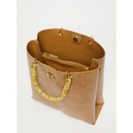 Load image into Gallery viewer, Reptile-print shopping tote - TOBACCO
