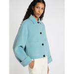 Carregar imagem no visualizador da galeria, water green Double-sided wool and viscose jacket
