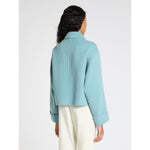 Carregar imagem no visualizador da galeria, water green Double-sided wool and viscose jacket
