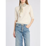 Load image into Gallery viewer, white Wool, silk and cashmere shawl
