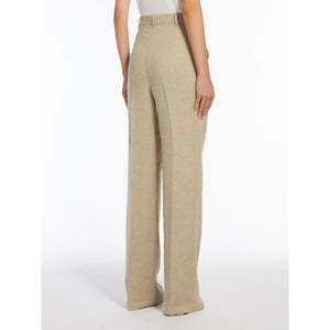 sand faded linen trousers