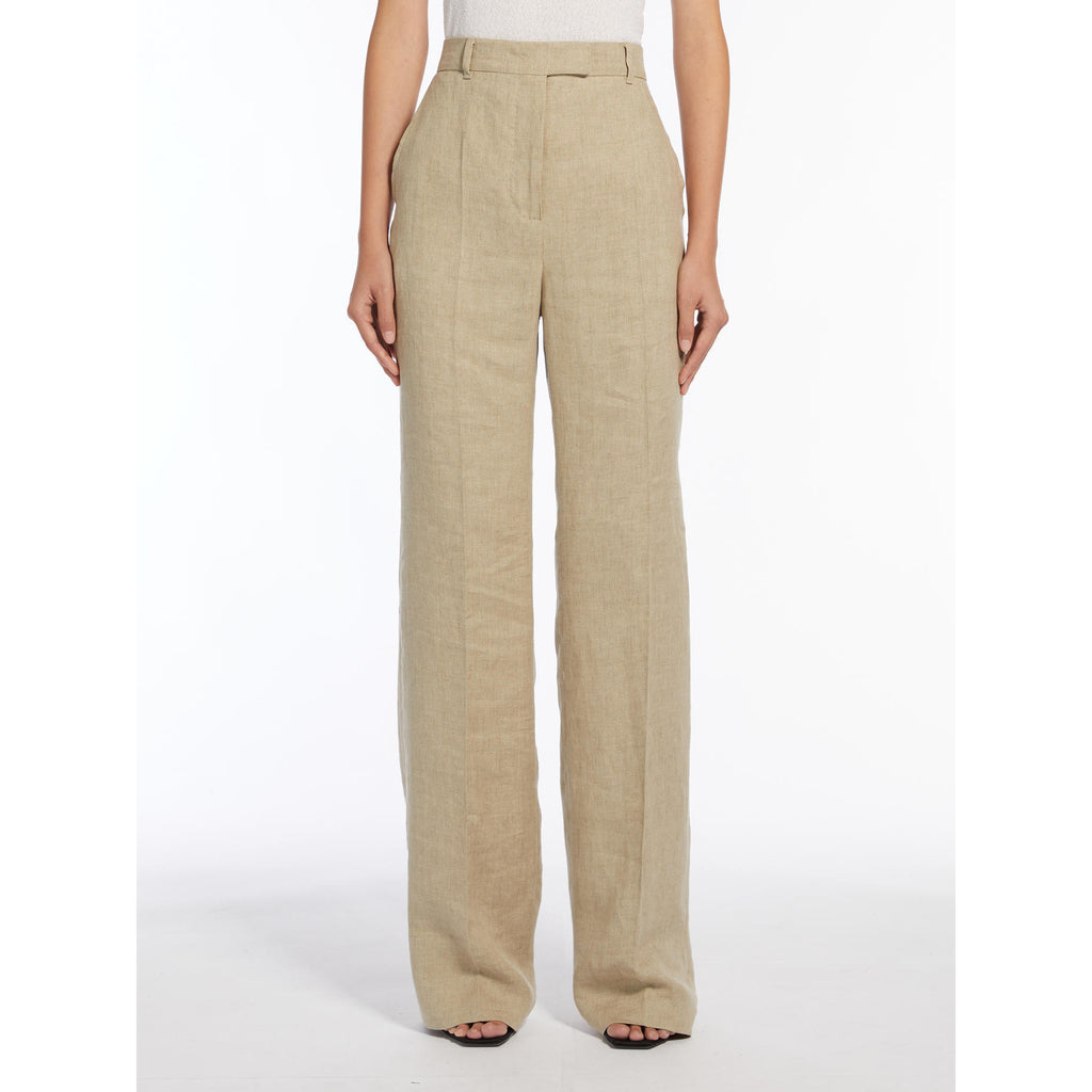 sand faded linen trousers
