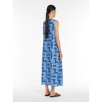 Load image into Gallery viewer, blue circles sleeveless dress
