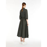 Load image into Gallery viewer, dark green midi dress with skirt details
