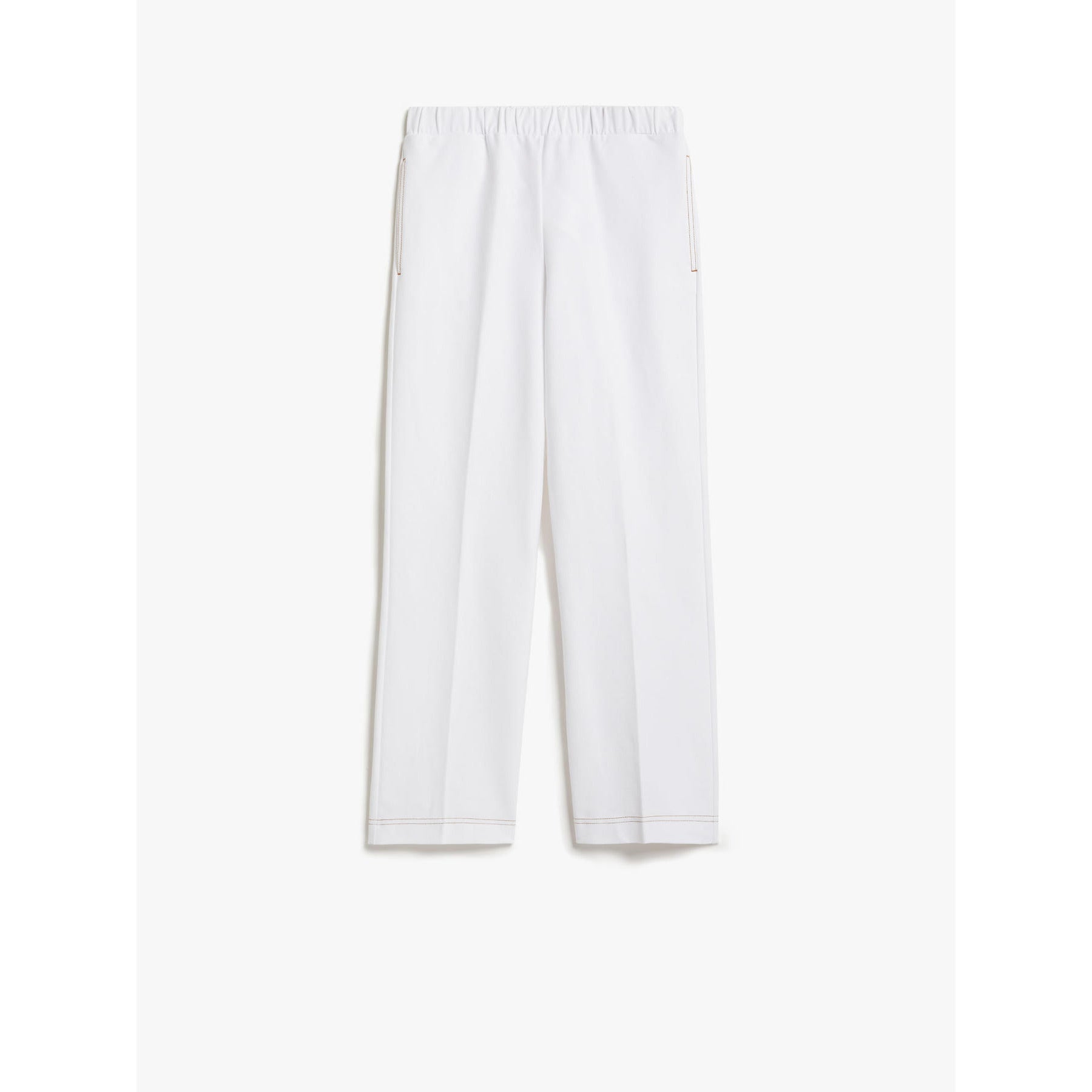 white denim-look jersey trousers