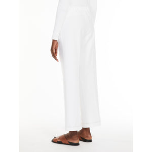 white denim-look jersey trousers
