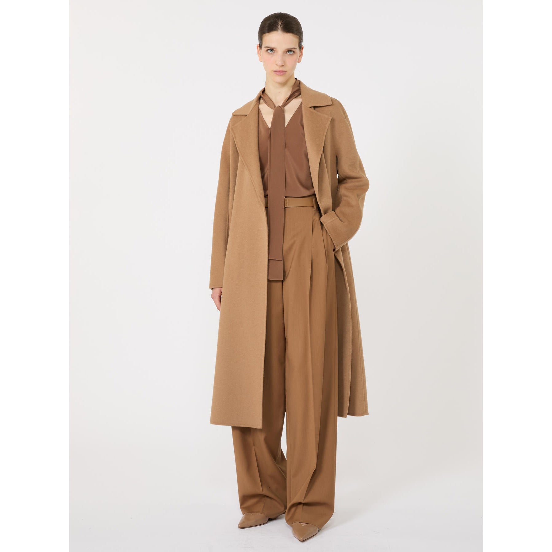 hazelnut silk crepe de chine blouse