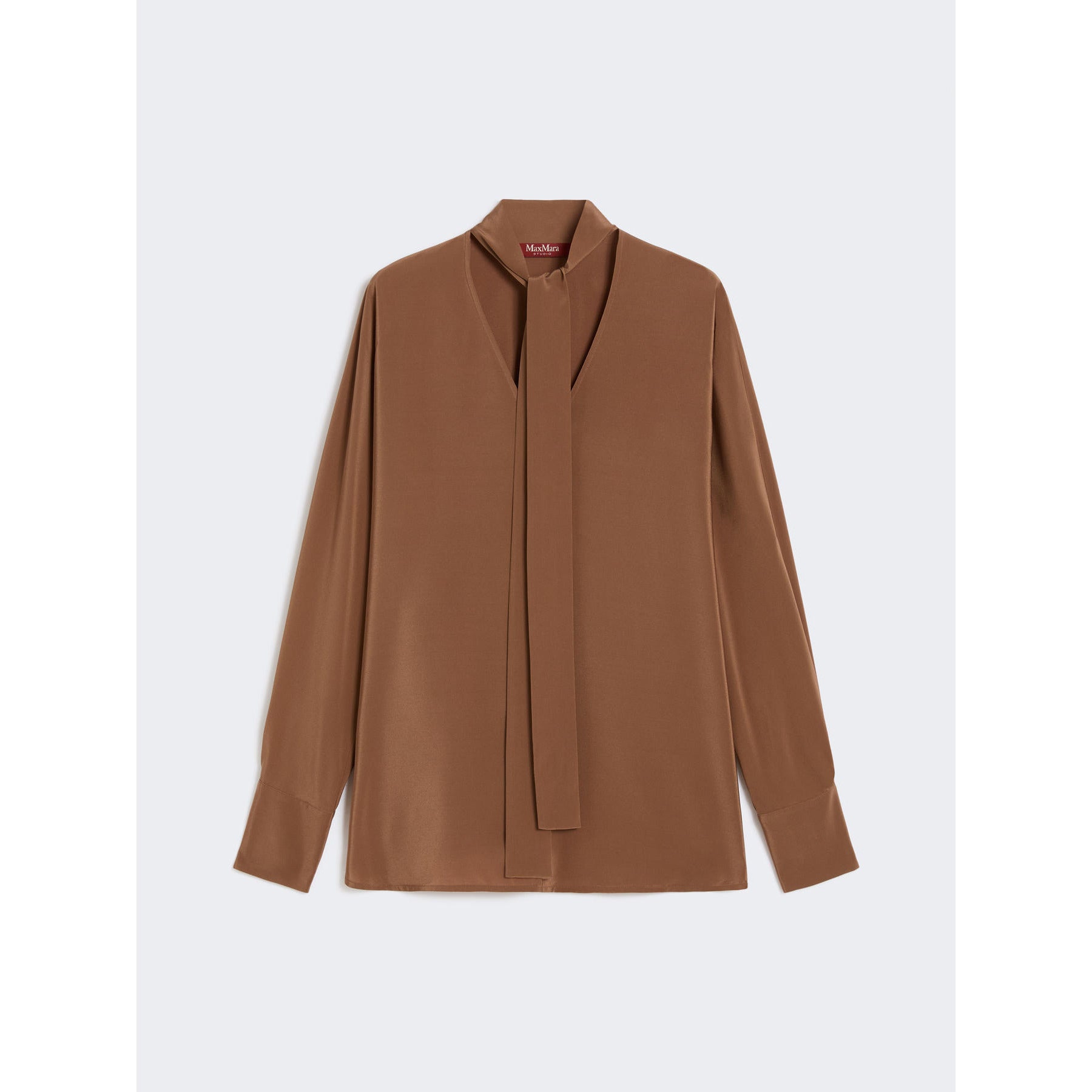 hazelnut silk crepe de chine blouse