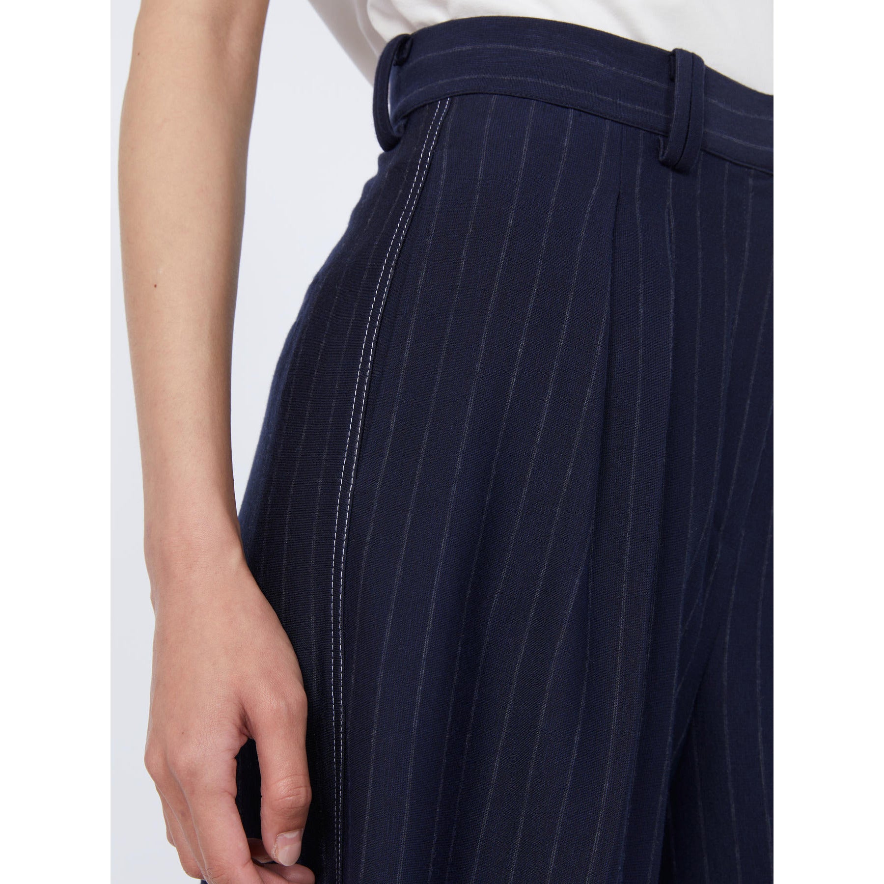 midnight blue jersey trouser
