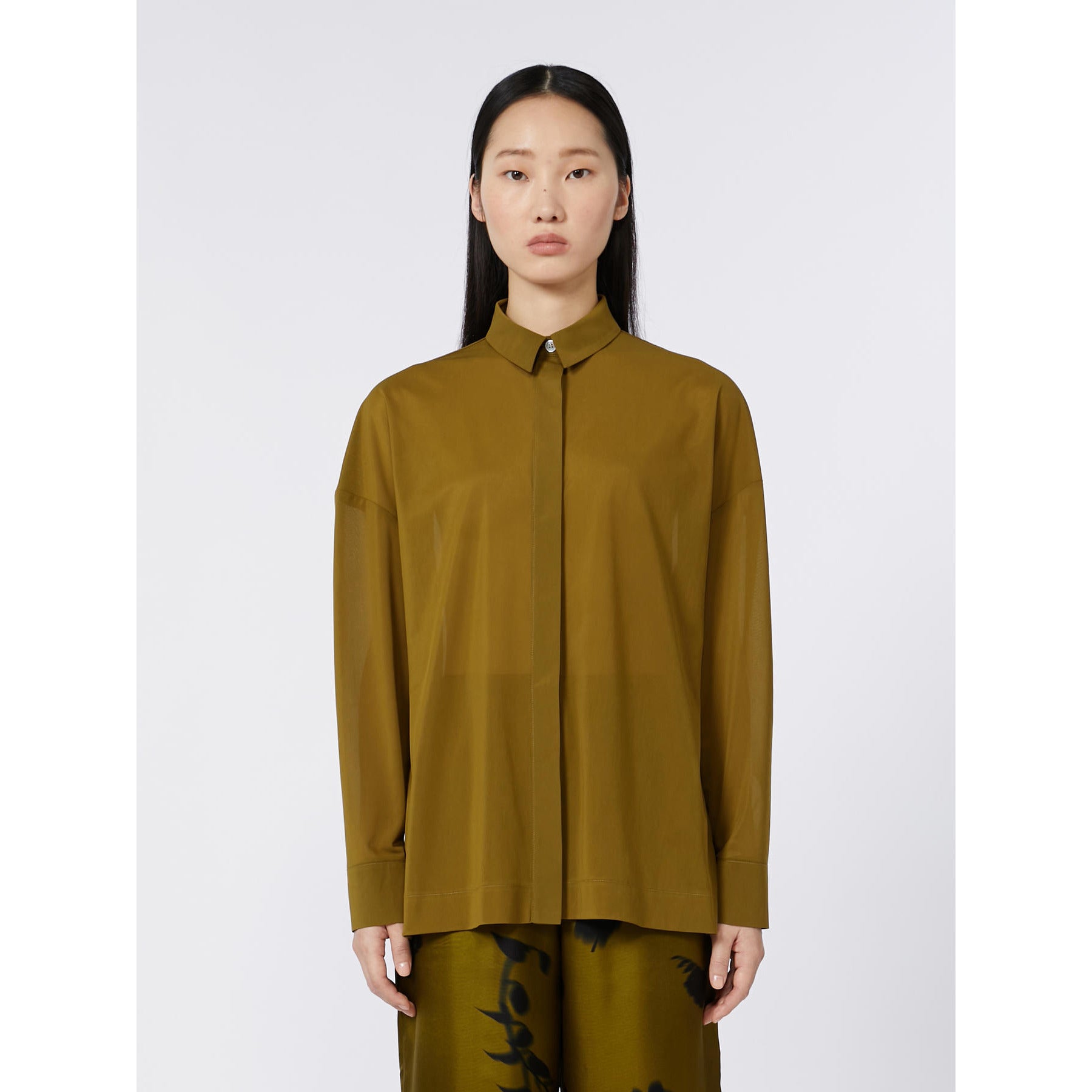 olive green Long-sleeved shirt