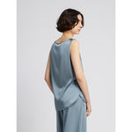 Load image into Gallery viewer, blue grey silk satin top
