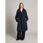 Carregar imagem no visualizador da galeria, navy gabardine twill trench coat
