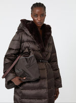 Load image into Gallery viewer, brown Reversible long down jacket
