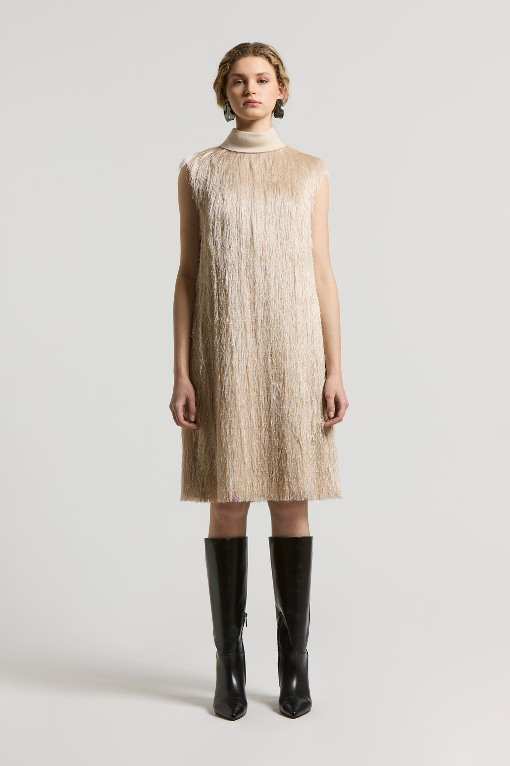 amber beige luxery mini dress