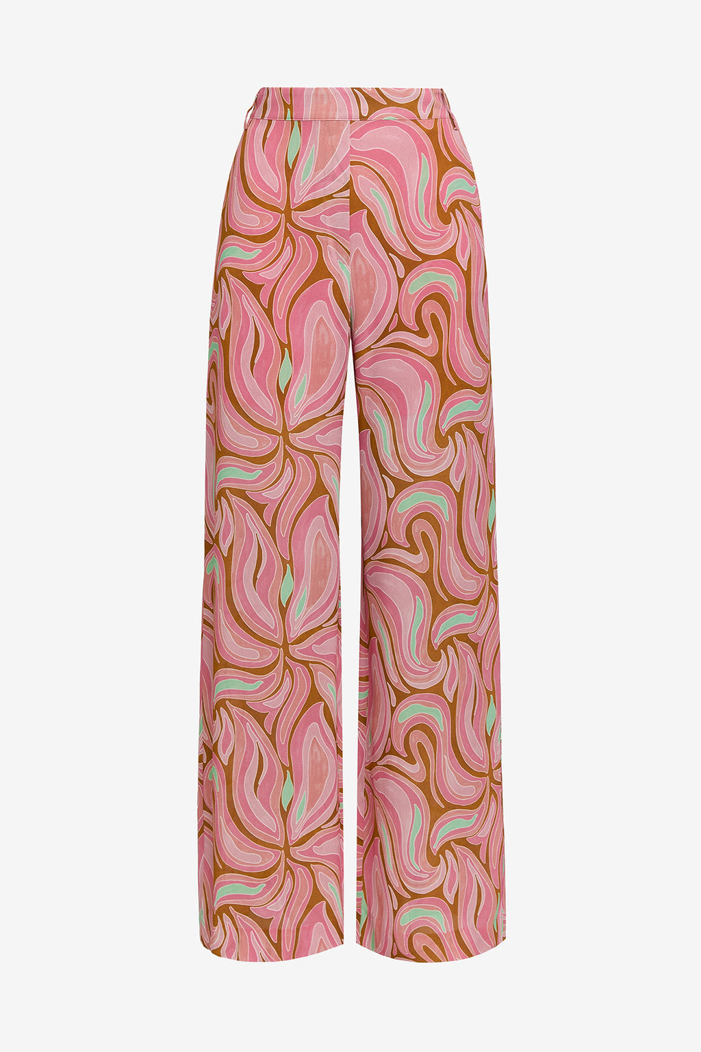 pink marble georgette trousers