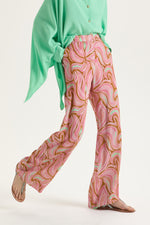 Load image into Gallery viewer, pink marble georgette trousers
