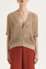 Load image into Gallery viewer, beige eco cotton cardigan
