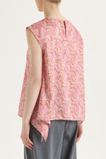 Load image into Gallery viewer, pink water print twill top

