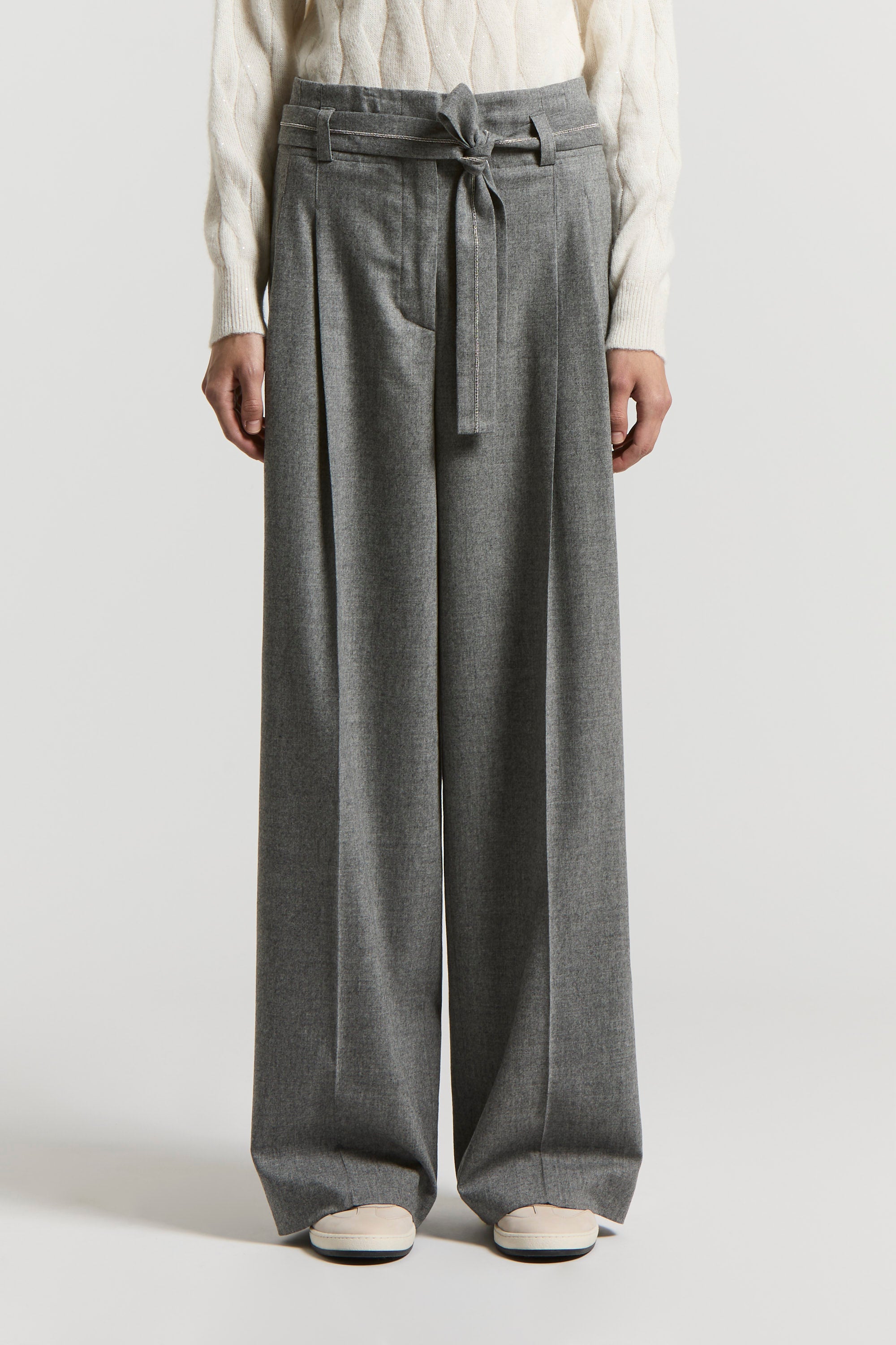 stone grey cashmere pants